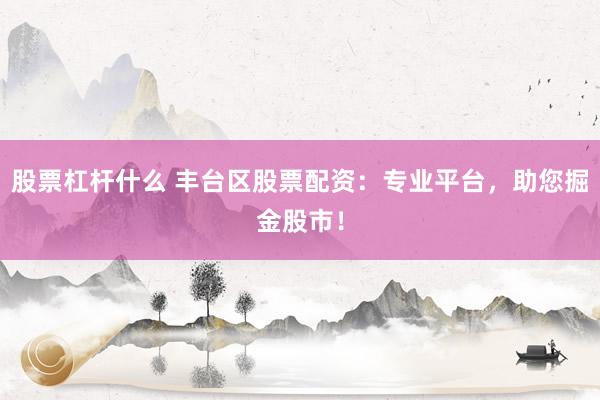 股票杠杆什么 丰台区股票配资:专业平台,助您掘金股市!