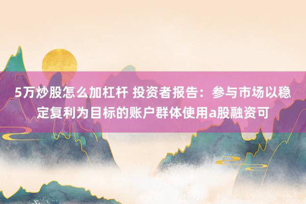 5万炒股怎么加杠杆 投资者报告：参与市场以稳定复利为目标的账户群体使用a股融资可